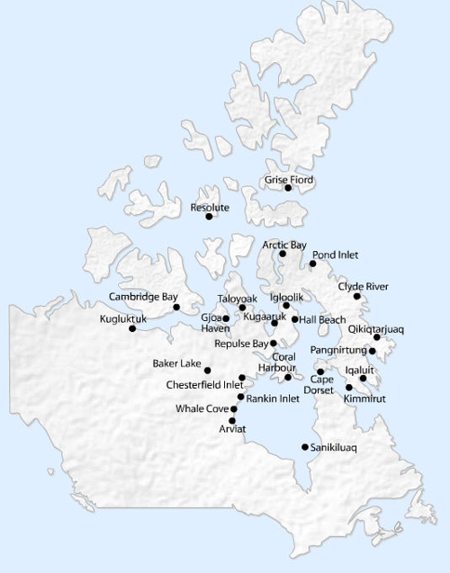 En cada comunidad Nunavut hay un CSP. Fuente Wikitel