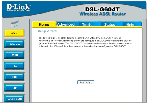 Página de configuración de un router D-Link