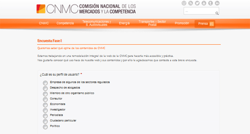 Encuesta web CNMC