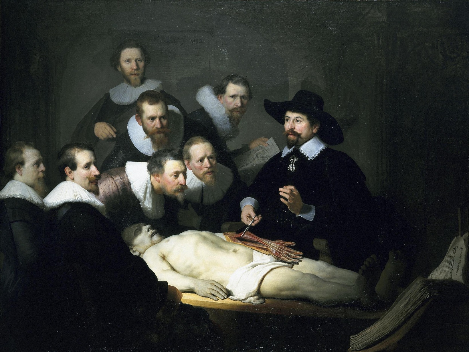 Jóvenes aprendices. Lección de anatomía. Rembrandt. Foto tomada de Flickr, cortesía de William Allen, Image Historian