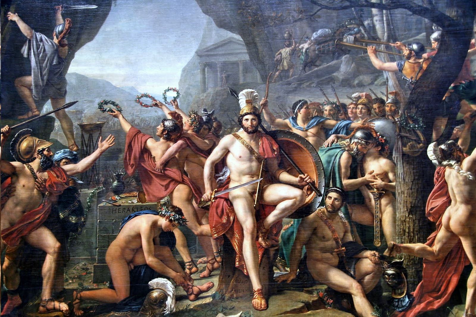 Léonidas aux Thermopyles, de Jacques-Louis David (Louvre) 