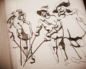 Ilustración de los mosqueteros de Carmen González Moreno