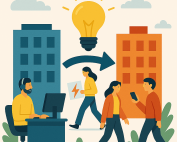 Infografía que muestra ilustraciones relacionadas con los cambios de operador