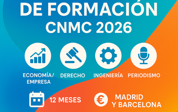 Cartela sobre las 14 becas de formación anuales de la CNMC.