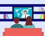 Pareja viendo la televisión.