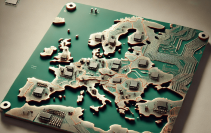 Mapa de Europa y conexión gigabit.