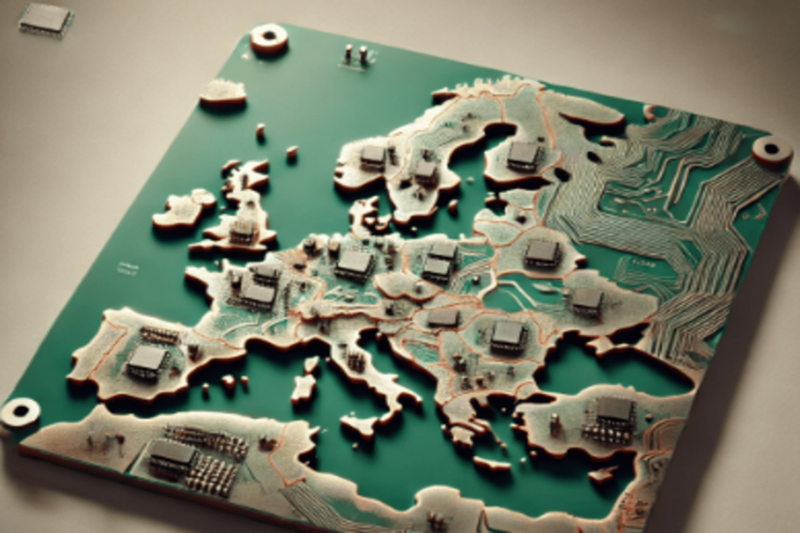 Mapa de Europa y conexión gigabit.