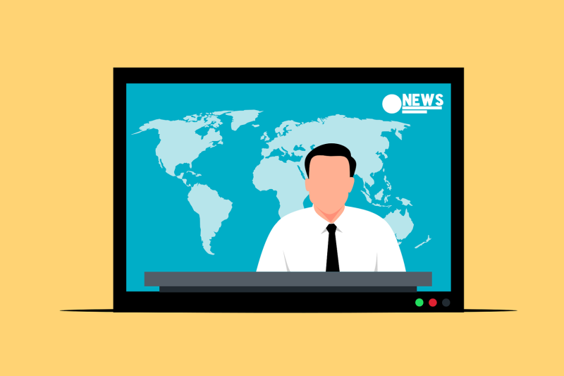 Informativos TV Presentador de informativos en la televisión.