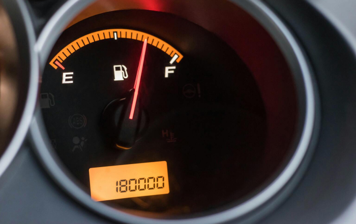 Indicador nivel de combustible del vehículo.
