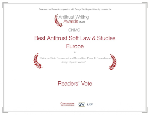 Y el premio es para… ¡la Guía de la CNMC sobre el diseño de licitaciones públicas!